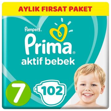 Prima Aktif Bebek No:7 XXLarge 102 Adet Bebek Bezi
