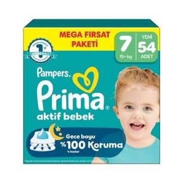 Prima Aktif Bebek No:7 XXLarge 54 Adet Bebek Bezi