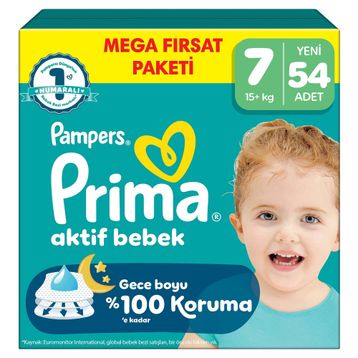 Prima Aktif Bebek No:7 XXLarge 54 Adet Bebek Bezi