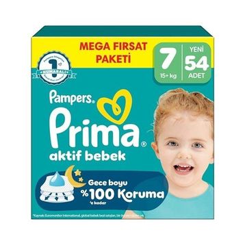 Prima Aktif Bebek No:7 XXLarge 54 Adet Bebek Bezi