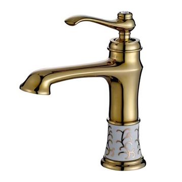 Prima İşlemeli Gold Banyo Lavabo Batarya
