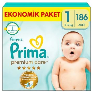 Prima Premium Care No:1 Yenidoğan 186 Adet Bebek Bezi