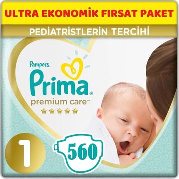Prima Premium Care No:1 Yenidoğan 560 Adet Bebek Bezi