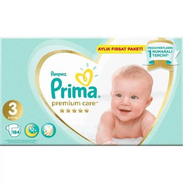 Prima Premium Care No:3 Midi 184 Adet Bebek Bezi