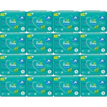 Prima Temiz ve Ferah Bitki Bazlı 48'li Set 16x3 Adet Islak Havlu Mendil