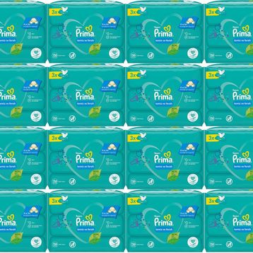 Prima Temiz ve Ferah Bitki Bazlı 48'li Set 16x3 Adet Islak Havlu Mendil