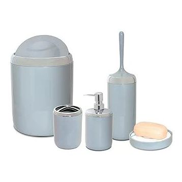 Primanova 20x25 cm Lima Gri XL Krom Dekorlu Banyo Seti