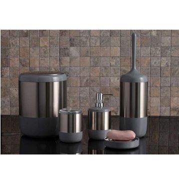 Primanova 20x25 cm Lima Gri XL Krom Dekorlu Banyo Seti
