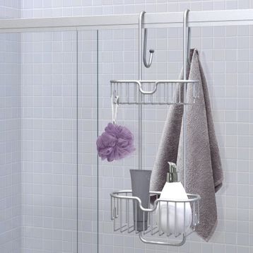 Primanova Alüminyum 2'li Duşakabin Askılı Banyo Rafı
