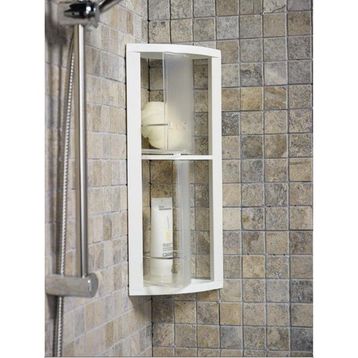 Primanova Banyo Köşe Şeffaf Rafı Kapaklı