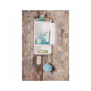 Primanova Banyo Köşe Şeffaf Rafı Kapaklı
