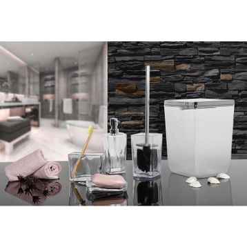 Primanova M-SAS05-16 Biga Şeffaf Krom 5 Parça Banyo Takımı Seti