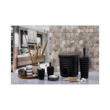 Primanova M-SAS06-07 Gri Palm 5 Parça Banyo Seti