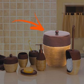 Primanova Rattan Banyo Aksesuarı Çöp Kovası