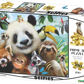 Prime 1006 3D Hayvanat Bahçesi Selfie 500 Parça Yetişkin Puzzle