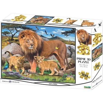 Prime 10161 3D Aslan Ailesi 500 Parça Yetişkin Puzzle