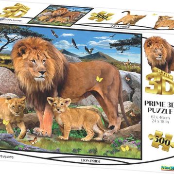 Prime 10161 3D Aslan Ailesi 500 Parça Yetişkin Puzzle