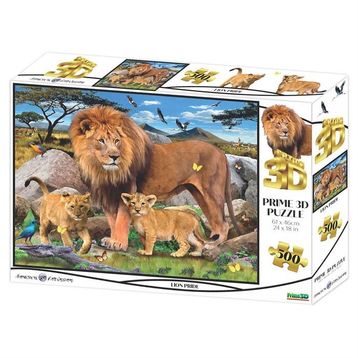 Prime 10161 3D Aslan Ailesi 500 Parça Yetişkin Puzzle