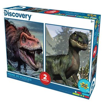 Prime 10231 3D Discovery Tarbosaurus ve Velociraptor 2'li 200 Parça Puzzle