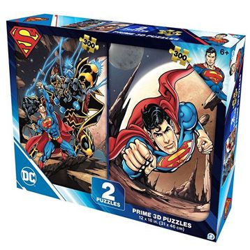 Prime 10239 3D Dc Comics Superman 2'li 300 Parça Puzzle