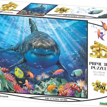 Prime 1036 3D Büyük Beyaz Köpekbalığı 500 Parça Yetişkin Puzzle