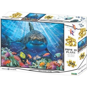 Prime 1036 3D Büyük Beyaz Köpekbalığı 500 Parça Yetişkin Puzzle