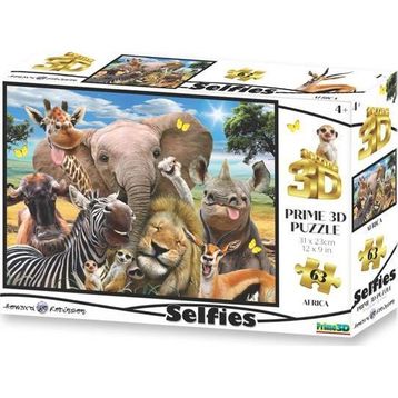 Prime 10543 3D Afrika Selfie 63 Parça Puzzle