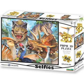 Prime 10602 3D Dinozor Selfie 100 Parça Puzzle