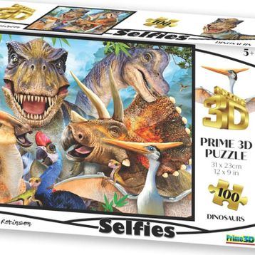 Prime 10602 3D Dinozor Selfie 100 Parça Puzzle