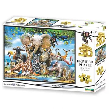 Prime 10638 3D Afrika Smile 63 Parça Puzzle