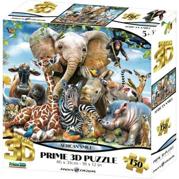 Prime 10873 3D Afrika Smile 150 Parça Puzzle