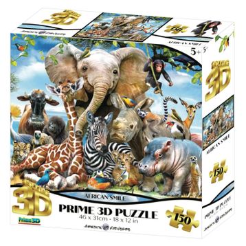 Prime 10873 3D Afrika Smile 150 Parça Puzzle