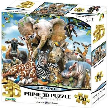 Prime 10873 3D Afrika Smile 150 Parça Puzzle