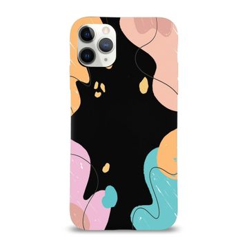 Printify Apple Iphone 11 Pro Max Uyumlu Lansman Karışık Renkler Tasarımlı Içi Kadife Kapak-Siyah Kılıf