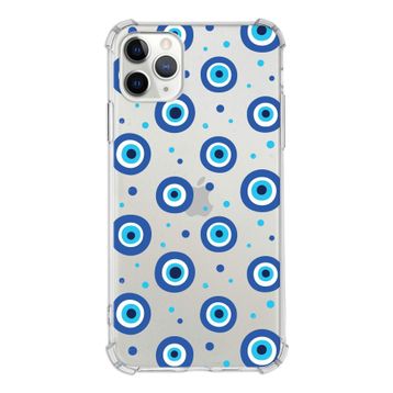 Printify Apple iPhone 11 Pro Uyumlu Nazar Boncuğu 1 Baskılı Şeffaf Köşe Korumalı Antişok Kılıf