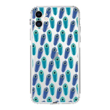 Printify Apple iPhone 11 Uyumlu Nazar Boncuğu 4 Baskılı Kamera Korumalı Şeffaf Silikon Kılıf