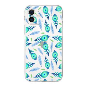Printify Apple iPhone 12 Mini Uyumlu Nazar Boncuğu 3 Baskılı Kamera Korumalı Şeffaf Silikon Kılıf