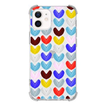 Printify Apple iPhone 12 Uyumlu Water Color 1 Baskılı Şeffaf Köşe Korumalı Antişok Kılıf