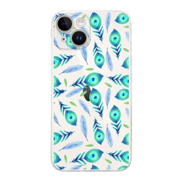 Printify Apple iPhone 14 Plus ile Uyumlu Nazar Boncuğu 3 Baskılı Kamera Korumalı Şeffaf Silikon Kılıf
