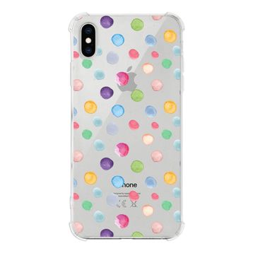 Printify Apple iPhone XS Uyumlu Water Color 6 Baskılı Şeffaf Köşe Korumalı Antişok Kılıf
