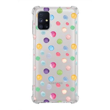 PrintiFy Galaxy M51 Uyumlu Water Color 6 Baskılı Şeffaf Köşe Korumalı Antişok Kılıf
