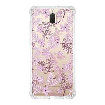 PrintiFy Huawei Mate 10 Lite Uyumlu Köşe Korumalı Antişok Kapak Floral Pudra Tasarımlı Şeffaf Kılıf