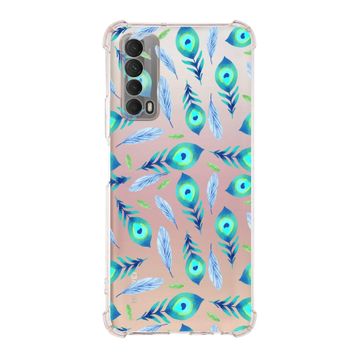 Printify Huawei P Smart 2021 Uyumlu Nazar Boncuğu 3 Baskılı Şeffaf Köşe Korumalı Antişok Kılıf