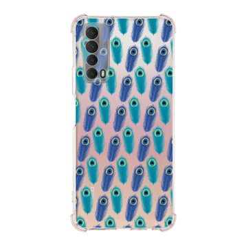 Printify Huawei P Smart 2021 Uyumlu Nazar Boncuğu 4 Baskılı Şeffaf Köşe Korumalı Antişok Kılıf