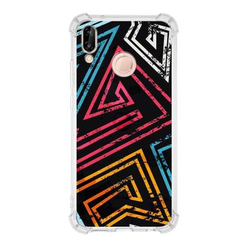 Printify Huawei P20 Lite Uyumlu Köşe Korumalı Antişok Kapak Eskitme Tasarımlı Şeffaf Kılıf