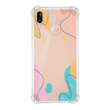 Printify Huawei P20 Lite Uyumlu Köşe Korumalı Antişok Kapak Karışık Renkler Tasarımlı Şeffaf Kılıf