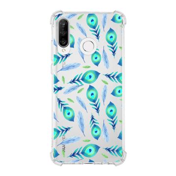 Printify Huawei P30 Lite Uyumlu Nazar Boncuğu 3 Baskılı Şeffaf Köşe Korumalı Antişok Kılıf
