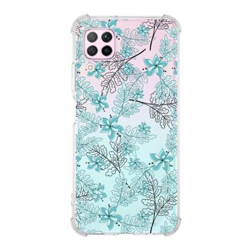 Printify Huawei P40 Lite Uyumlu Köşe Korumalı Antişok Kapak Su Yeşili Tasarımlı Şeffaf Kılıf