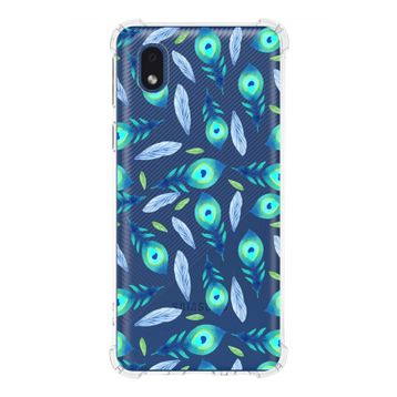 Printify Samsung Galaxy A01 Core Uyumlu Nazar Boncuğu 3 Baskılı Şeffaf Köşe Korumalı Antişok Kılıf