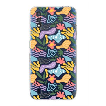 Printify Samsung Galaxy A01 Uyumlu Kamera Korumalı Kapak Memphis Desen Tasarımlı Şeffaf Cep Telefonu Kılıfı